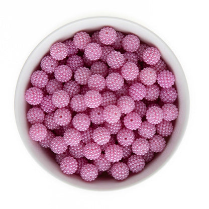 Acrylic Round Beads Pearl Berry Rhinestones Pink from Cara & Co Craft Supply