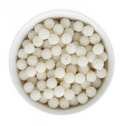 Acrylic Round Beads Pearl Berry Rhinestones White from Cara & Co Craft Supply