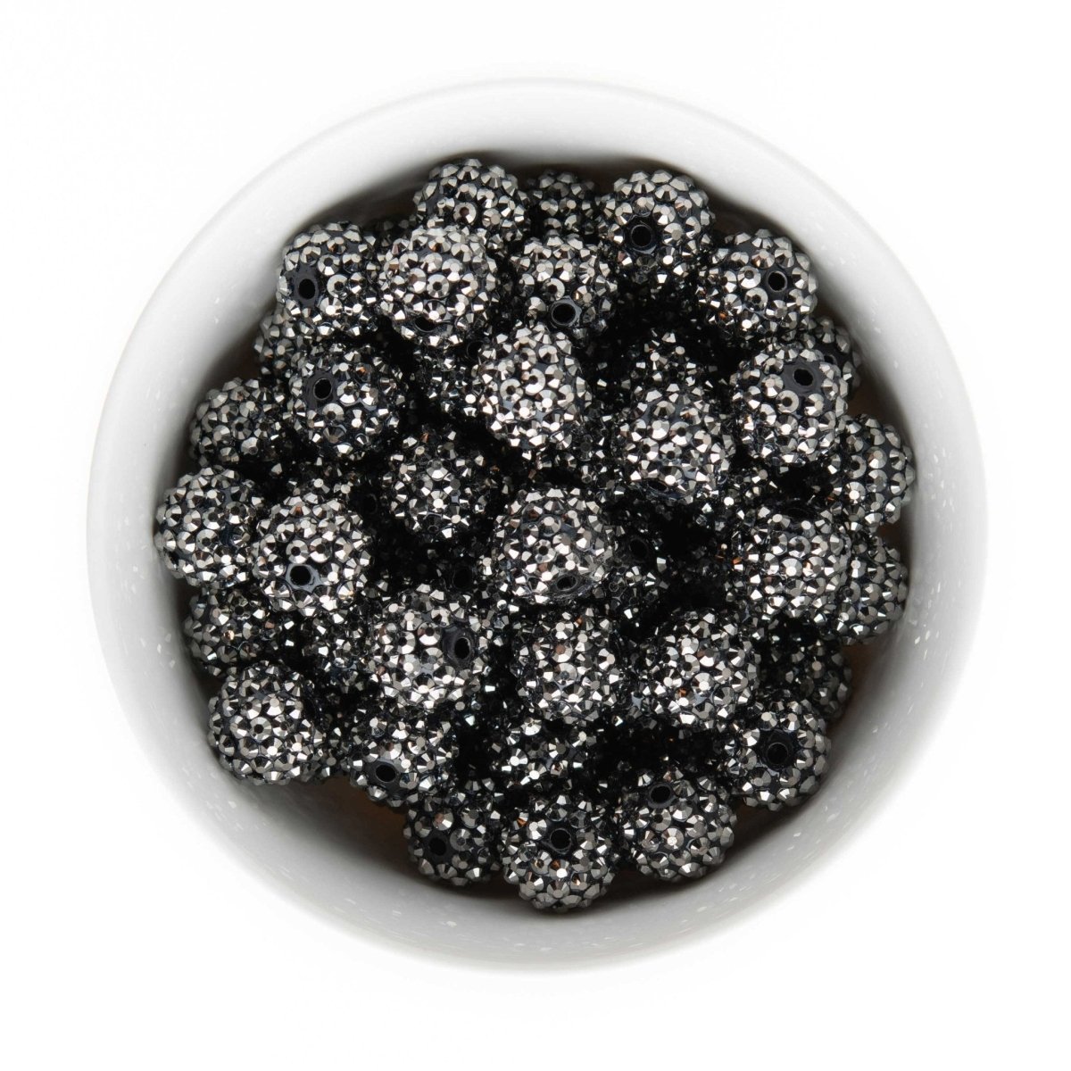 Acrylic Round Beads Rhinestone 16mm Black AB from Cara & Co Craft Supply