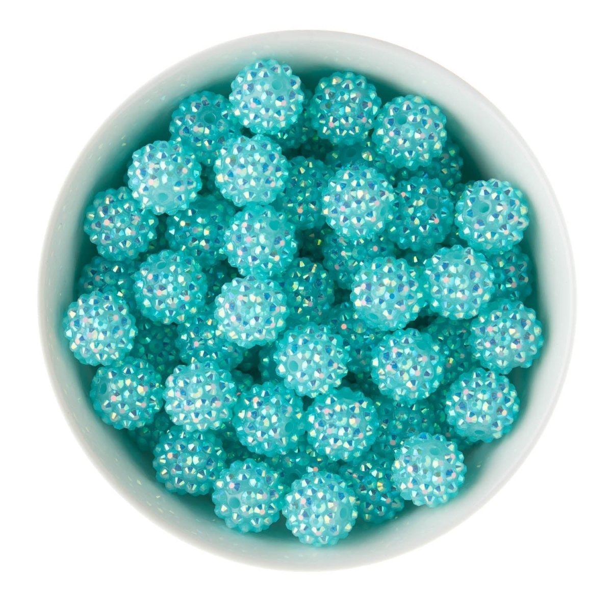 Acrylic Round Beads Rhinestone 16mm Bright Blue AB from Cara & Co Craft Supply