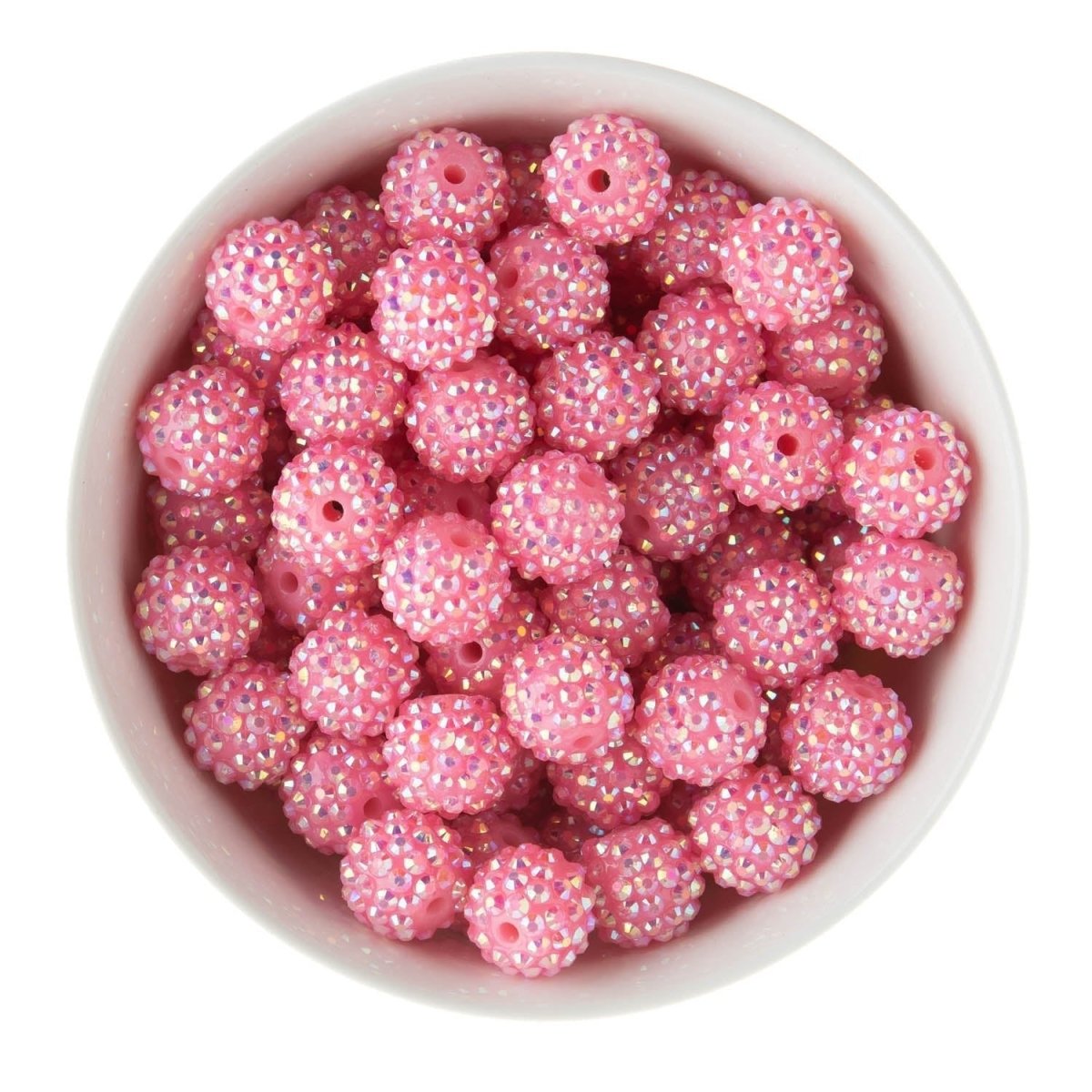 Acrylic Round Beads Rhinestone 16mm Bubblegum Pink AB from Cara & Co Craft Supply
