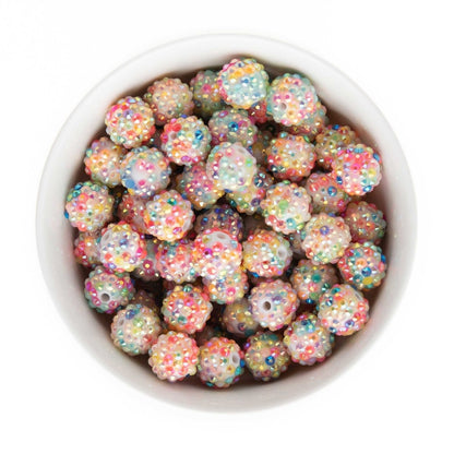 Acrylic Round Beads Rhinestone 16mm Multicolored AB from Cara & Co Craft Supply