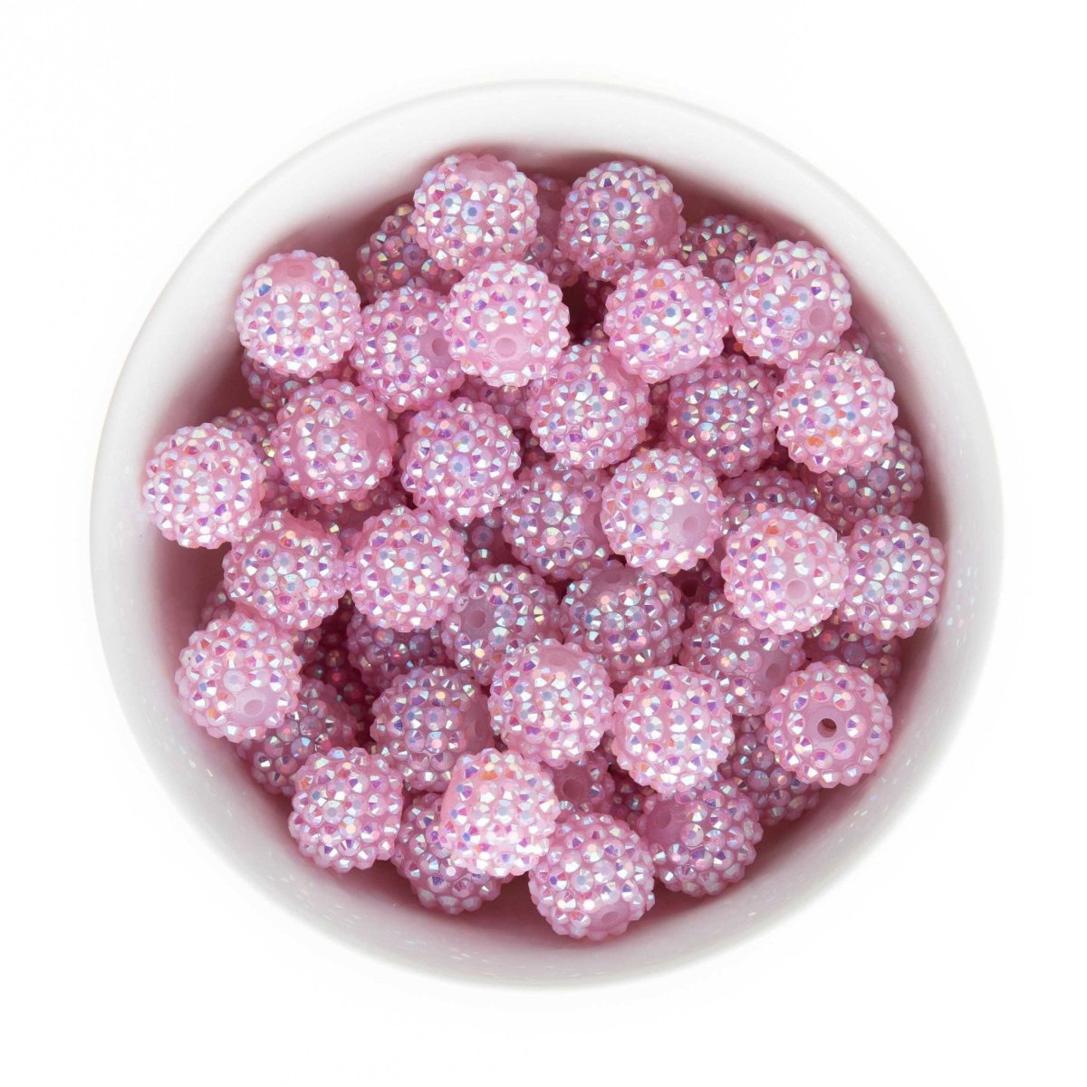 Acrylic Round Beads Rhinestone 16mm Pink AB from Cara & Co Craft Supply