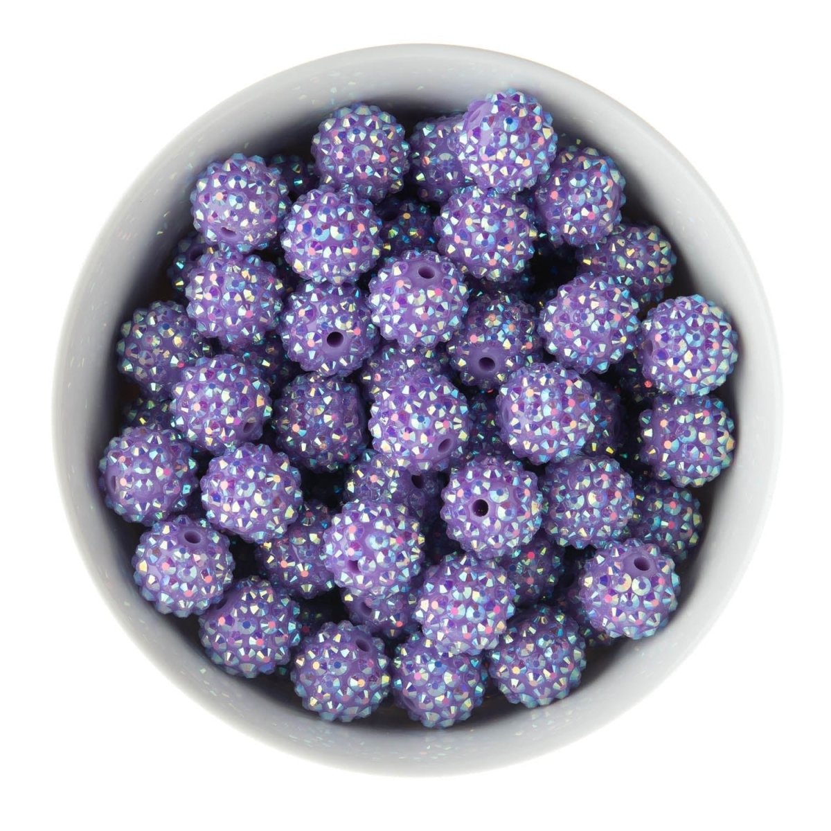 Acrylic Round Beads Rhinestone 16mm Purple AB from Cara & Co Craft Supply