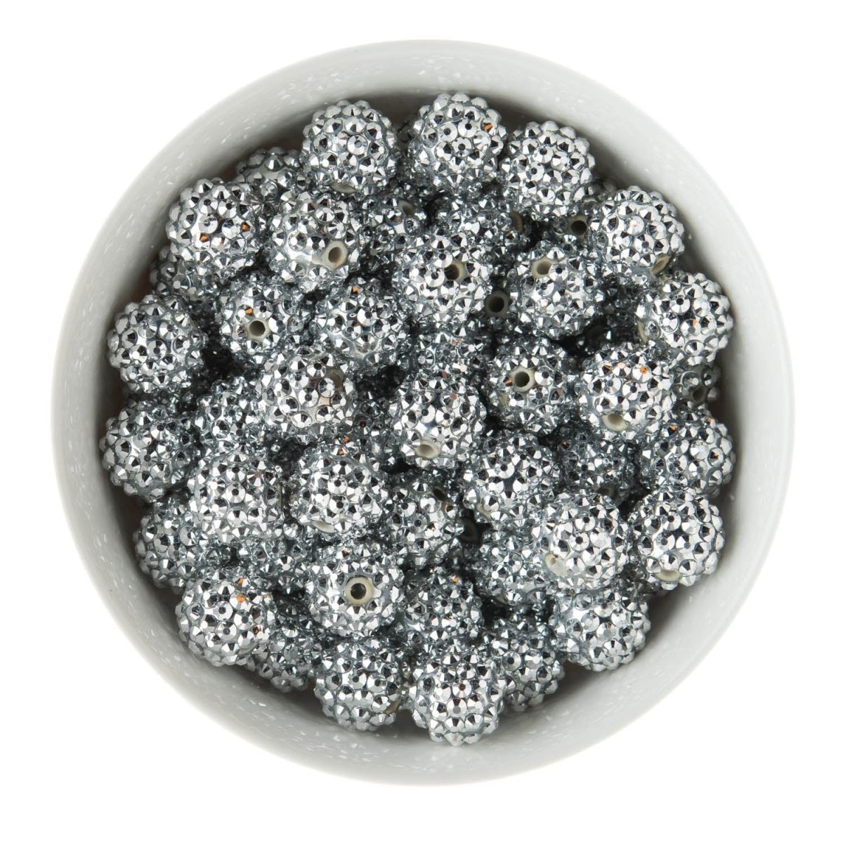 Acrylic Round Beads Rhinestone 16mm Silver AB from Cara & Co Craft Supply
