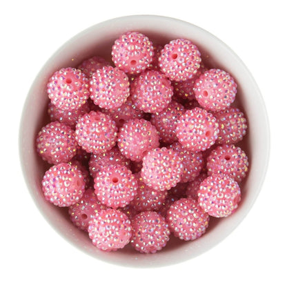 Acrylic Round Beads Rhinestone 20mm Bubblegum Pink AB from Cara & Co Craft Supply