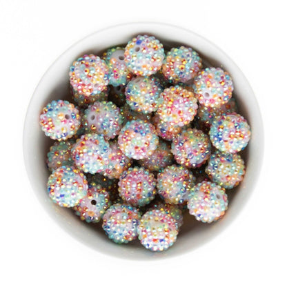 Acrylic Round Beads Rhinestone 20mm Multicolored AB from Cara & Co Craft Supply