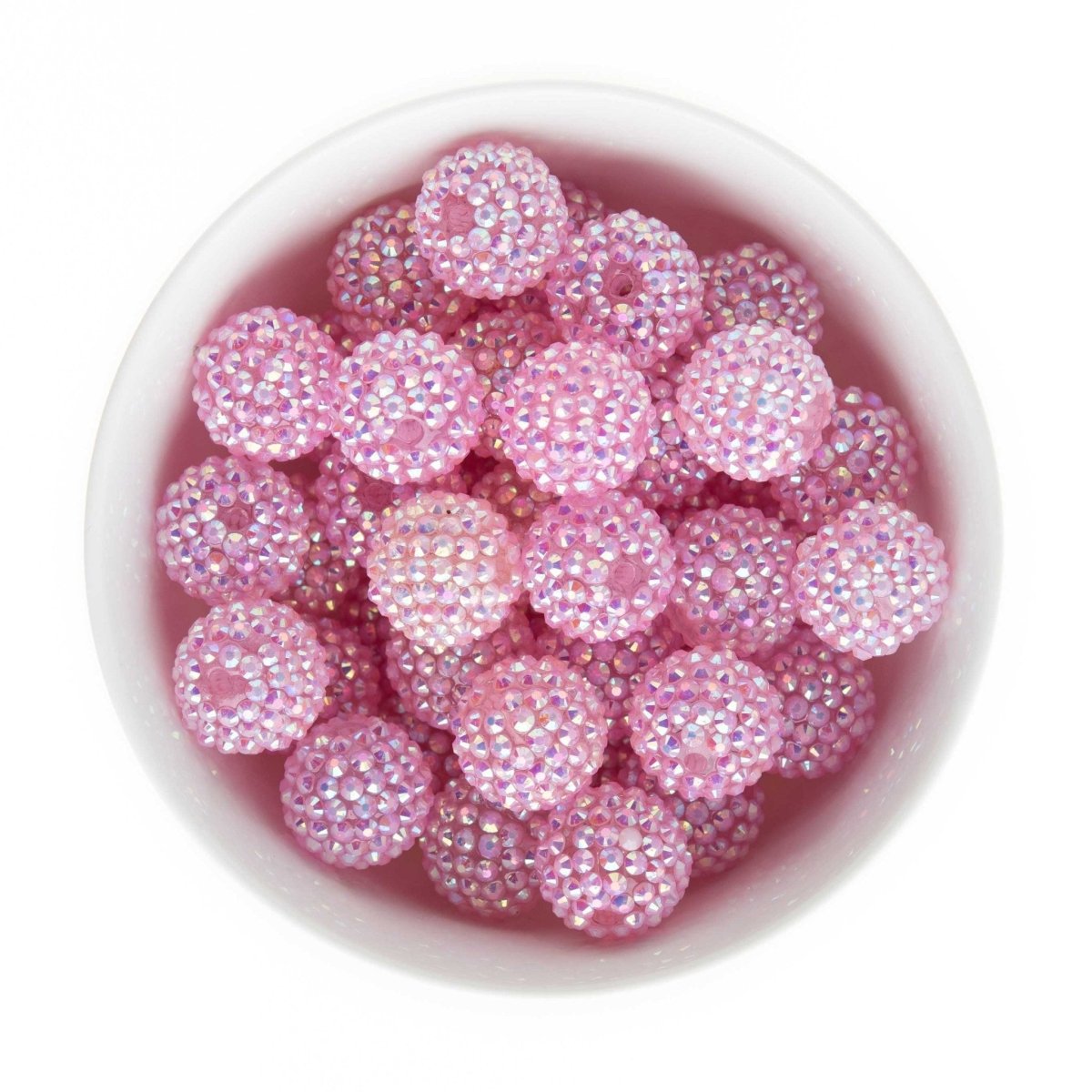 Acrylic Round Beads Rhinestone 20mm Pink AB from Cara & Co Craft Supply