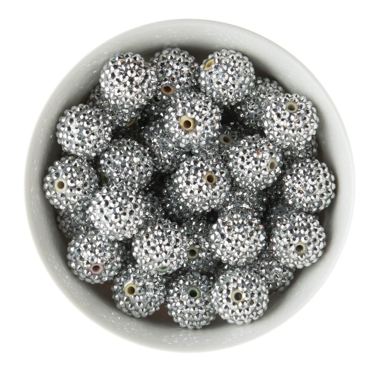 Acrylic Round Beads Rhinestone 20mm Silver AB from Cara & Co Craft Supply