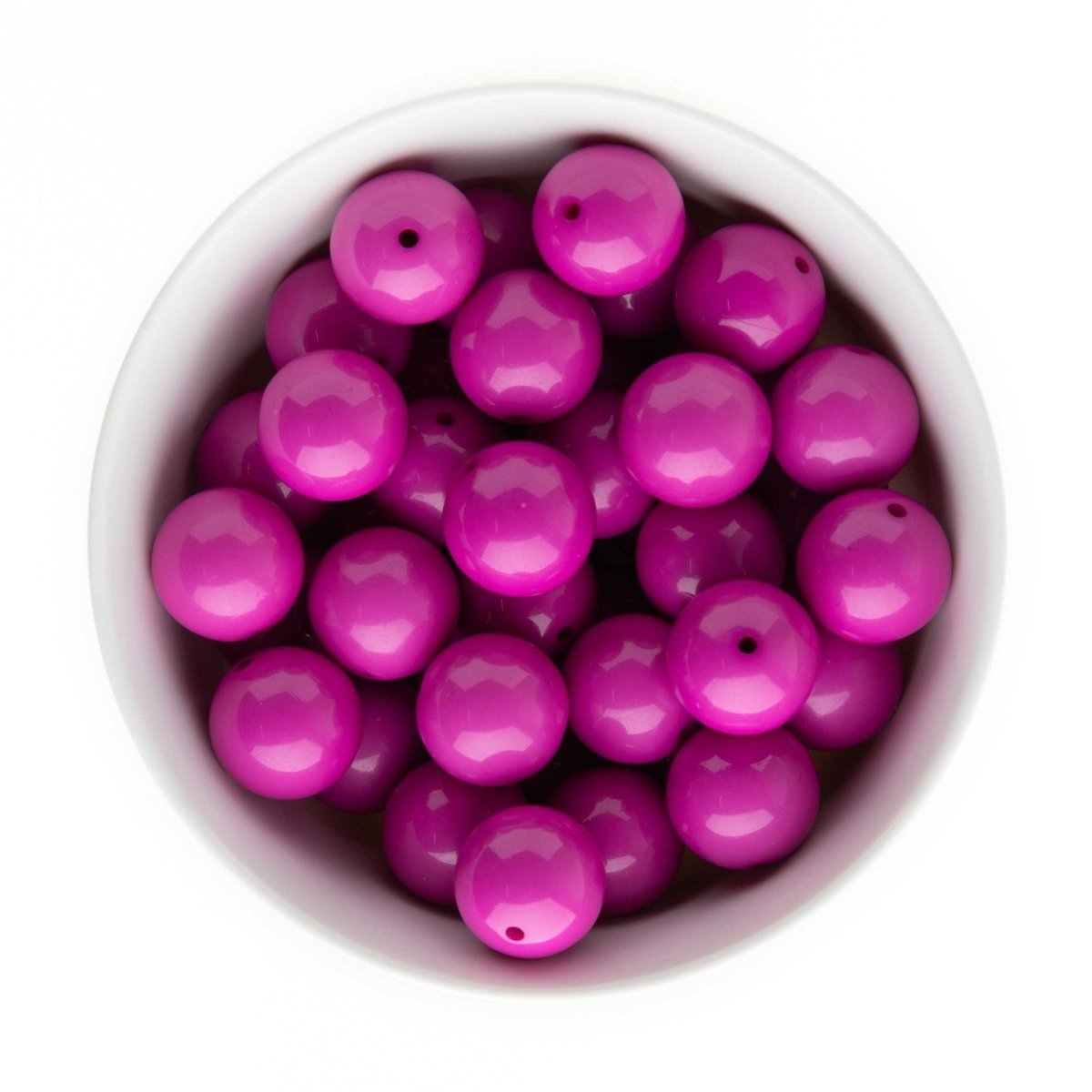 Acrylic Round Beads Solid 20mm Fuchsia from Cara & Co Craft Supply