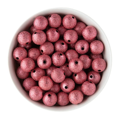 Acrylic Round Beads Stardust 16mm Red from Cara & Co Craft Supply