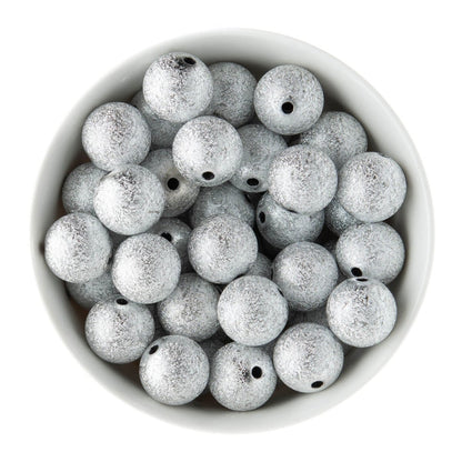 Acrylic Round Beads Stardust 20mm Silver from Cara & Co Craft Supply