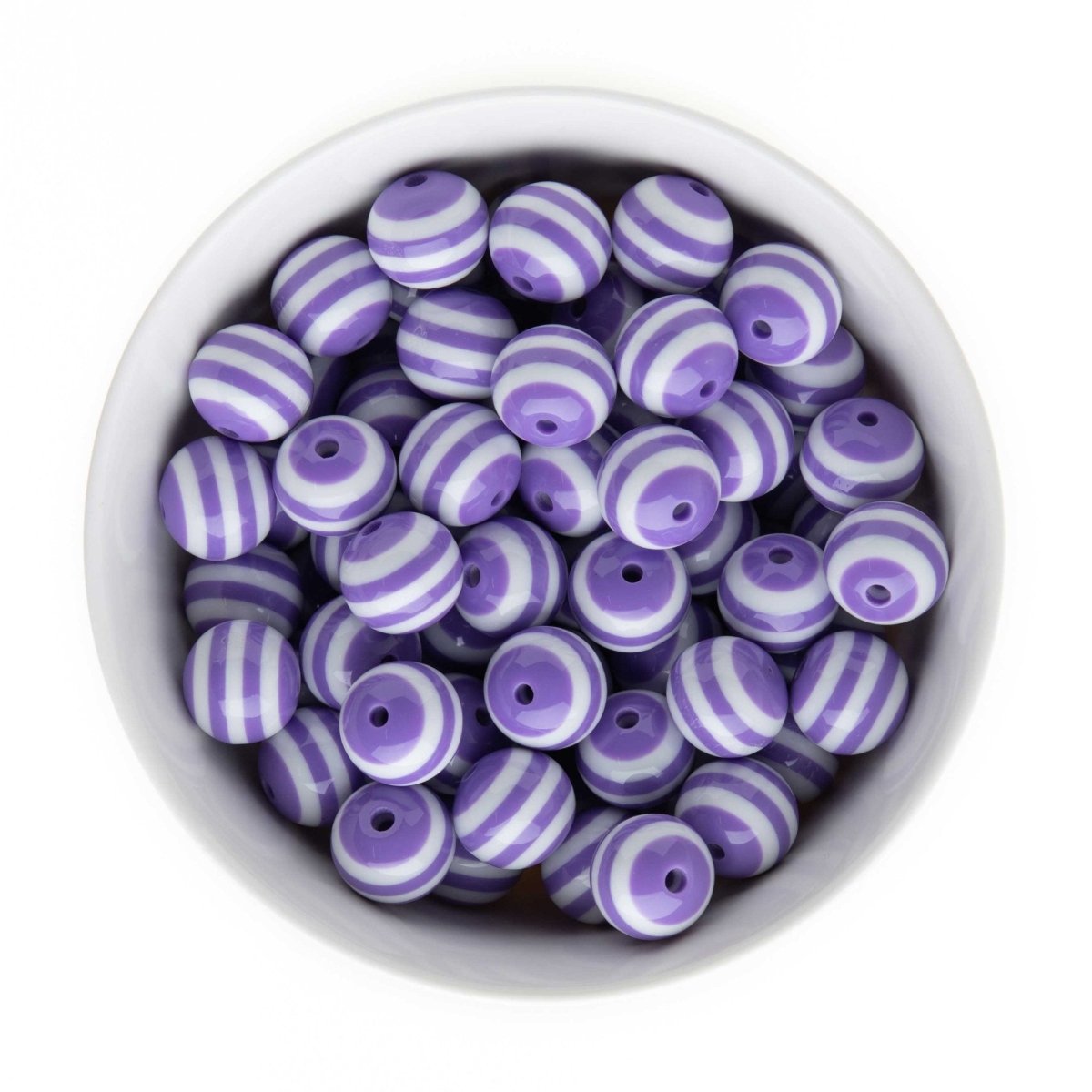 Acrylic Round Beads Striped 16mm Amethyst from Cara & Co Craft Supply