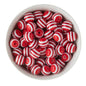 Acrylic Round Beads Striped 16mm Red from Cara & Co Craft Supply