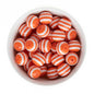Acrylic Round Beads Striped 20mm Orange from Cara & Co Craft Supply