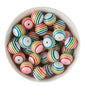 Acrylic Round Beads Striped 20mm Rainbow from Cara & Co Craft Supply
