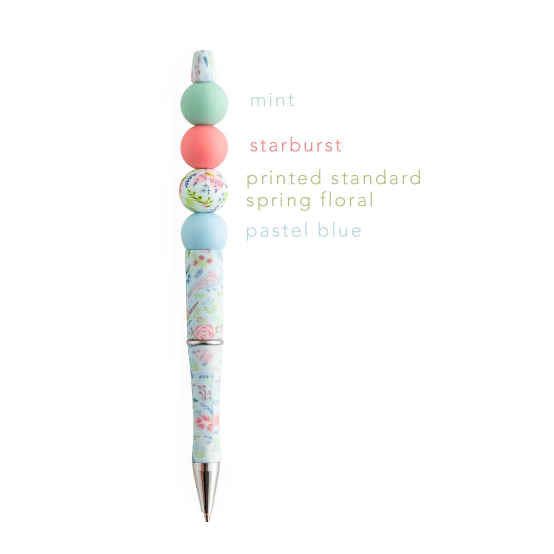 Beadables Pens - Plastic - Printed White Leopard from Cara & Co Craft Supply