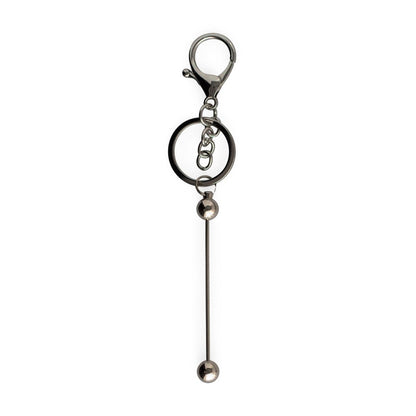Beadables Premium Beadable Bar Keychains Brushed Gunmetal from Cara & Co Craft Supply