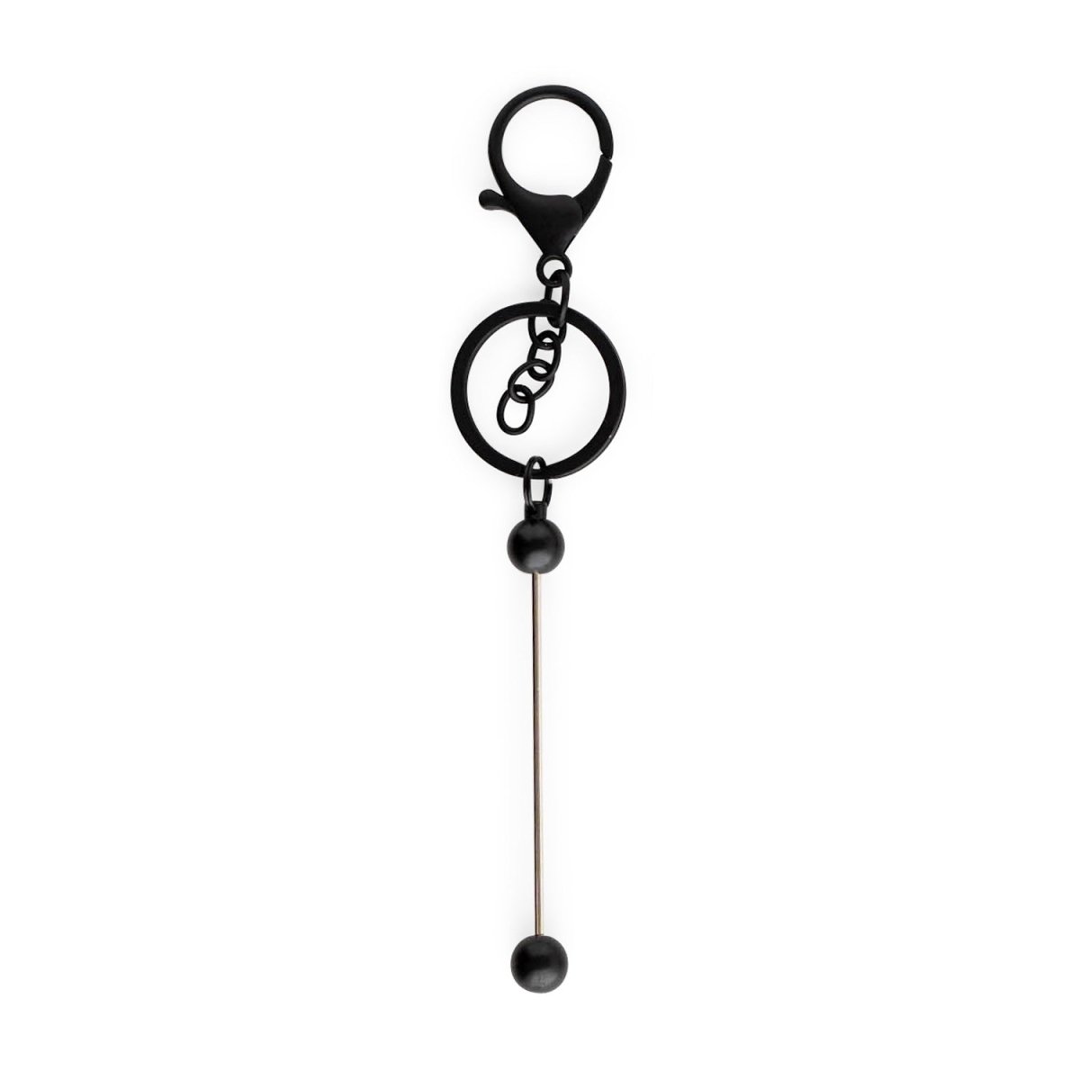 Beadables Premium Beadable Bar Keychains Matte Black from Cara & Co Craft Supply