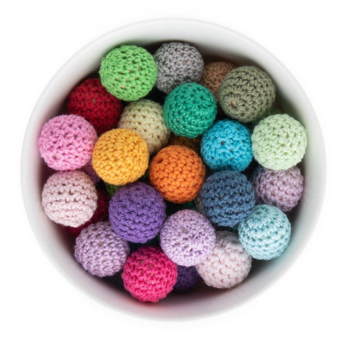 Felt & Crochet Beads 20mm Crochet Beads Black from Cara & Co Craft Supply