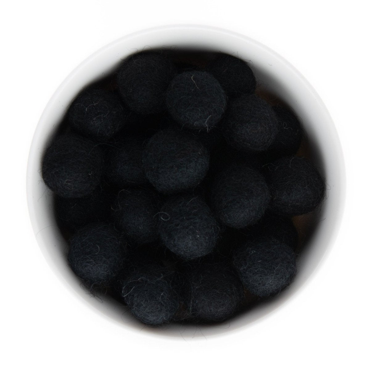 Felt & Crochet Beads Felt Balls 22mm Black from Cara & Co Craft Supply