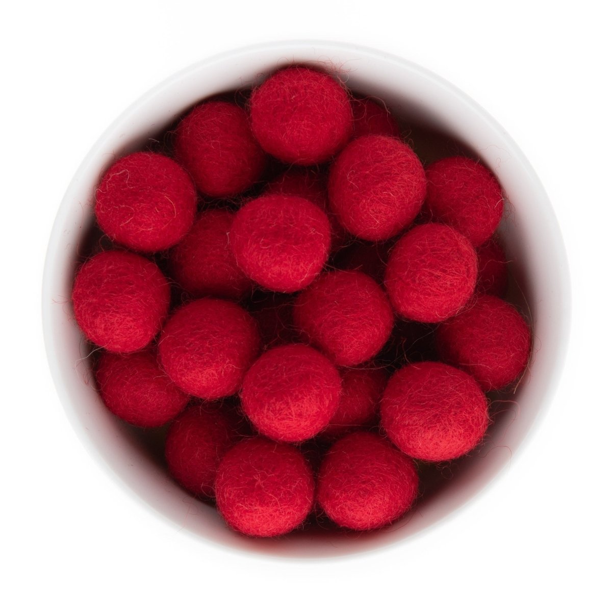 Felt & Crochet Beads Felt Balls 22mm Cherry Red from Cara & Co Craft Supply