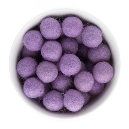 Felt & Crochet Beads Felt Balls 22mm Lavender from Cara & Co Craft Supply