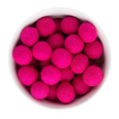 Felt & Crochet Beads Felt Balls 22mm Sassy Pink from Cara & Co Craft Supply