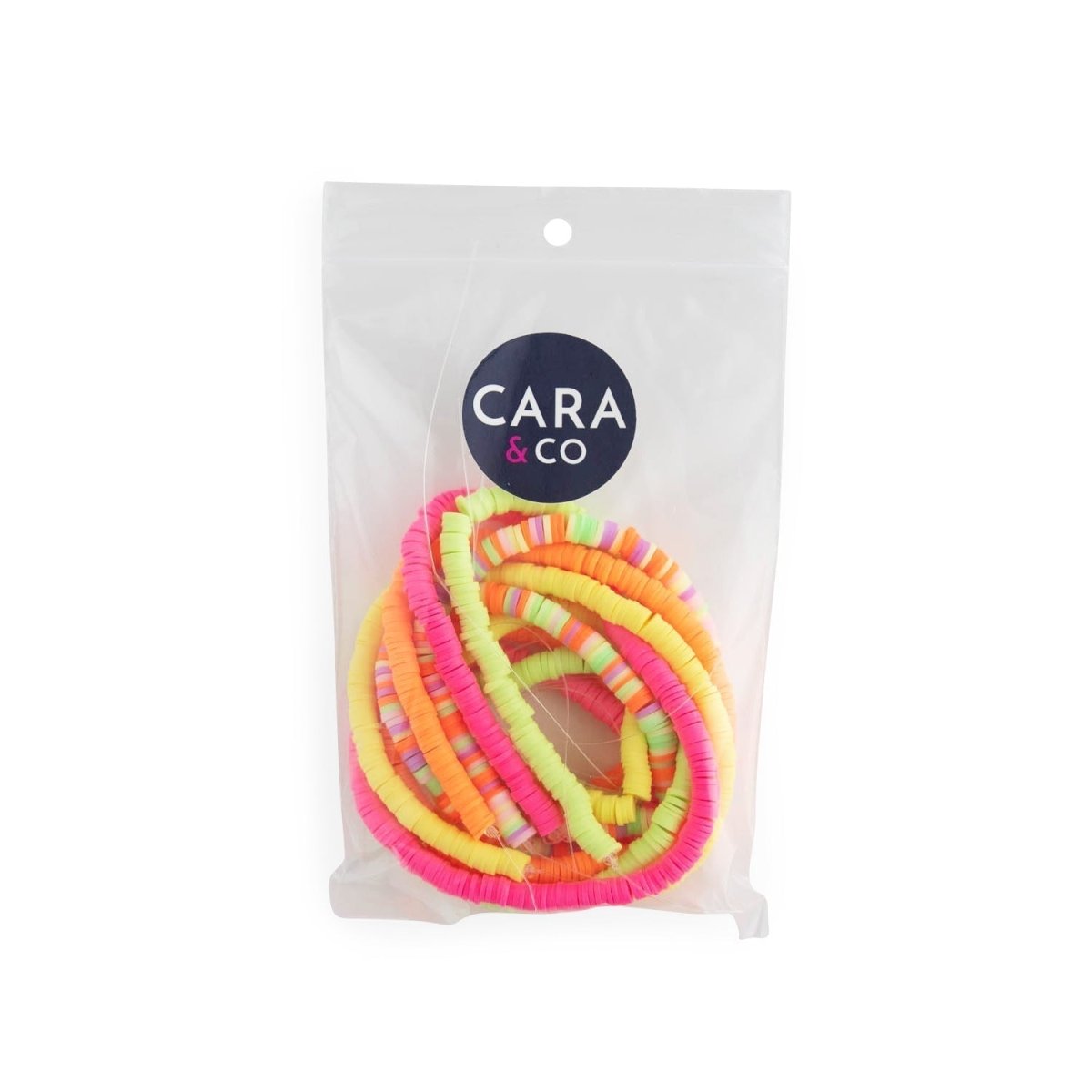 Heishi Bead Packs Glowing Neons from Cara & Co Craft Supply