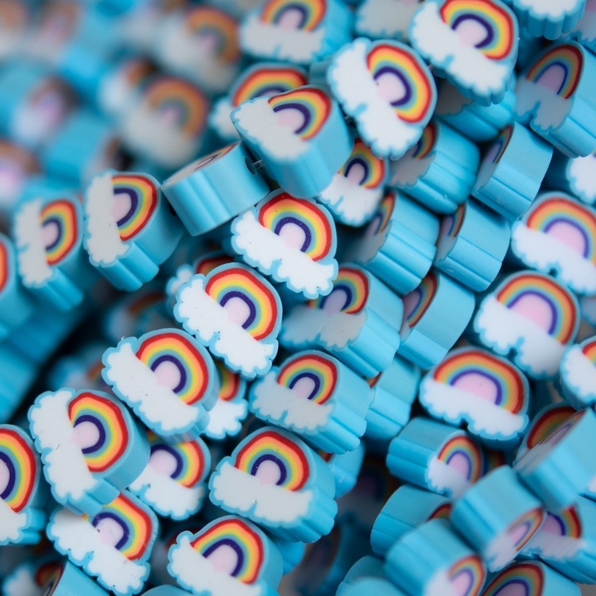 Heishi Bead Strands Polymer Clay Rainbow from Cara & Co Craft Supply