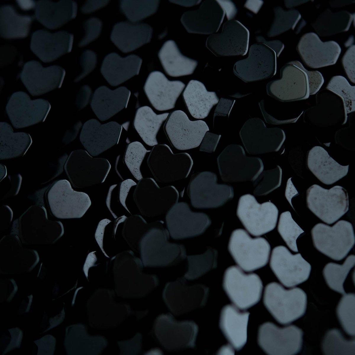 Hematite Beads Hematite - Heart Black from Cara & Co Craft Supply