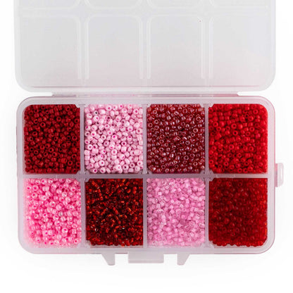 Seed Beads Mixed 2mm Pinks from Cara & Co Craft Supply