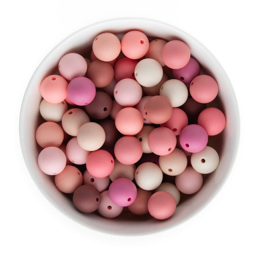 Silicone Bead Packs Blushing Tones 15mm Round Silicone from Cara & Co Craft Supply