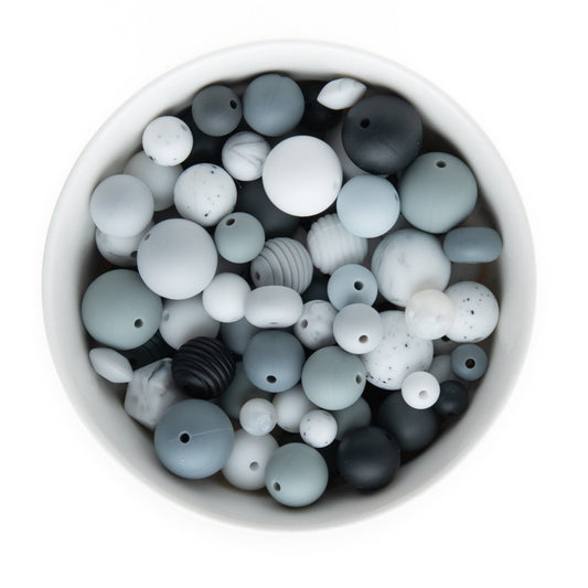 Silicone Bead Packs Monochrome Assorted Silicone from Cara & Co Craft Supply