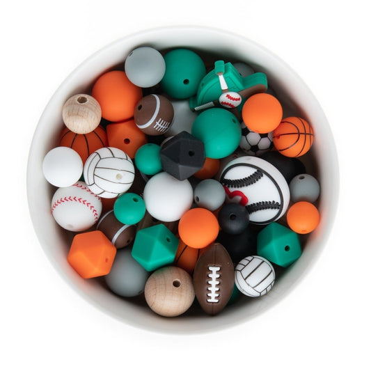 Silicone Bead Packs Sports Themed Silicone from Cara & Co Craft Supply
