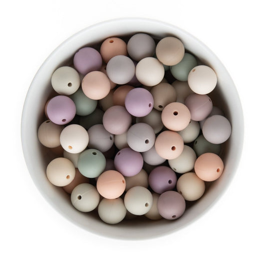 Silicone Bead Packs Subtle Hues 15mm Round Silicone from Cara & Co Craft Supply