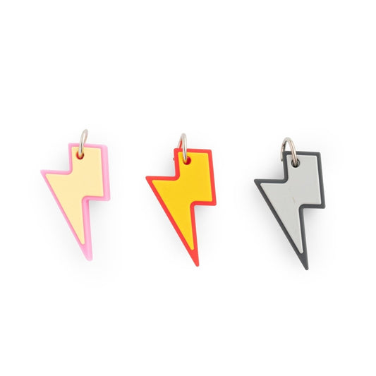 Silicone Charms Lightning Bolts Bright Red from Cara & Co Craft Supply