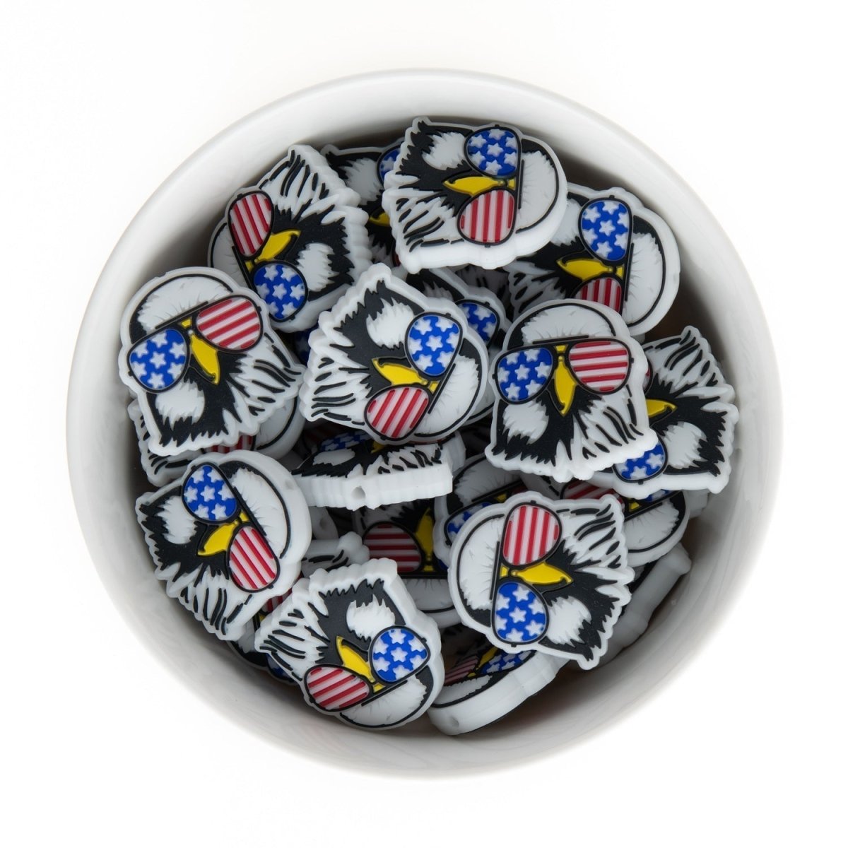 Silicone Focal Beads American Bald Eagle from Cara & Co Craft Supply