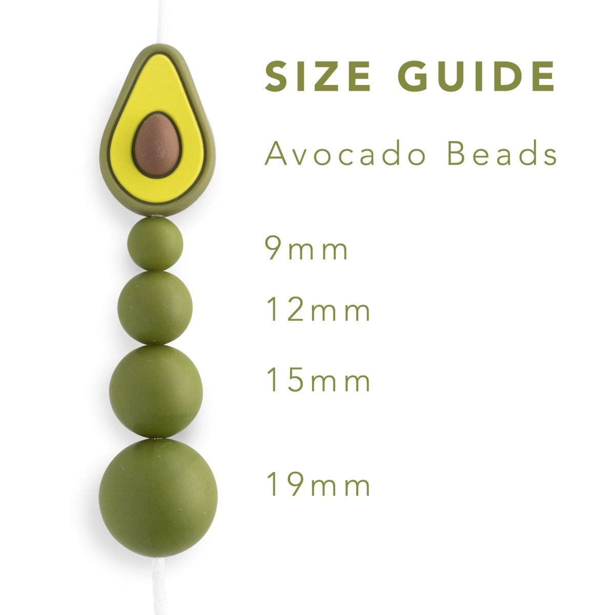 Silicone Focal Beads Avocados from Cara & Co Craft Supply