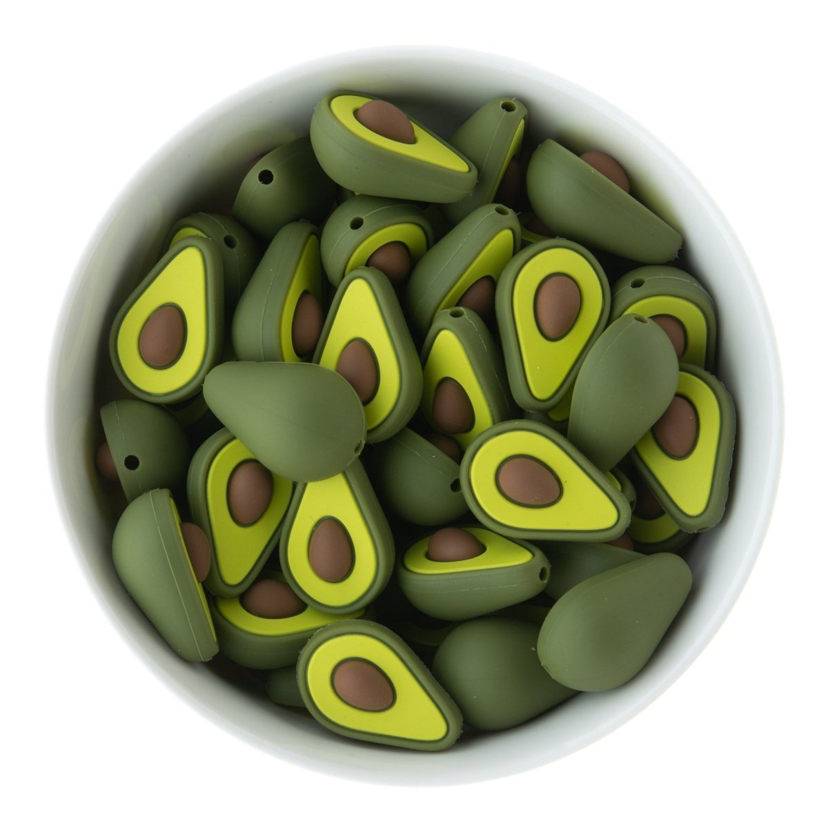 Silicone Focal Beads Avocados from Cara & Co Craft Supply