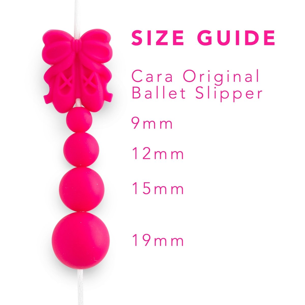 Silicone Focal Beads Ballet Slippers White from Cara & Co Craft Supply