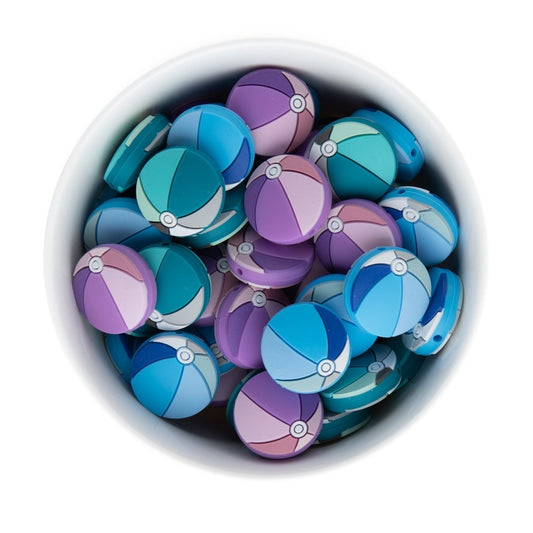 Silicone Focal Beads Beach Balls Biscay Blue from Cara & Co Craft Supply