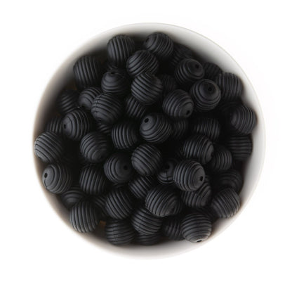Silicone Focal Beads Beehives Black from Cara & Co Craft Supply