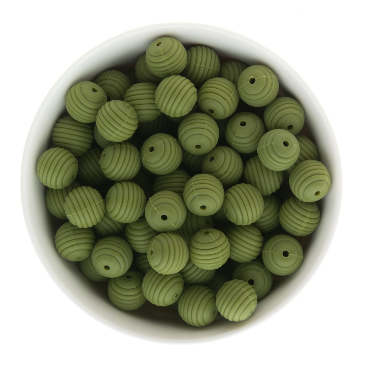 Silicone Focal Beads Beehives Olive Green from Cara & Co Craft Supply
