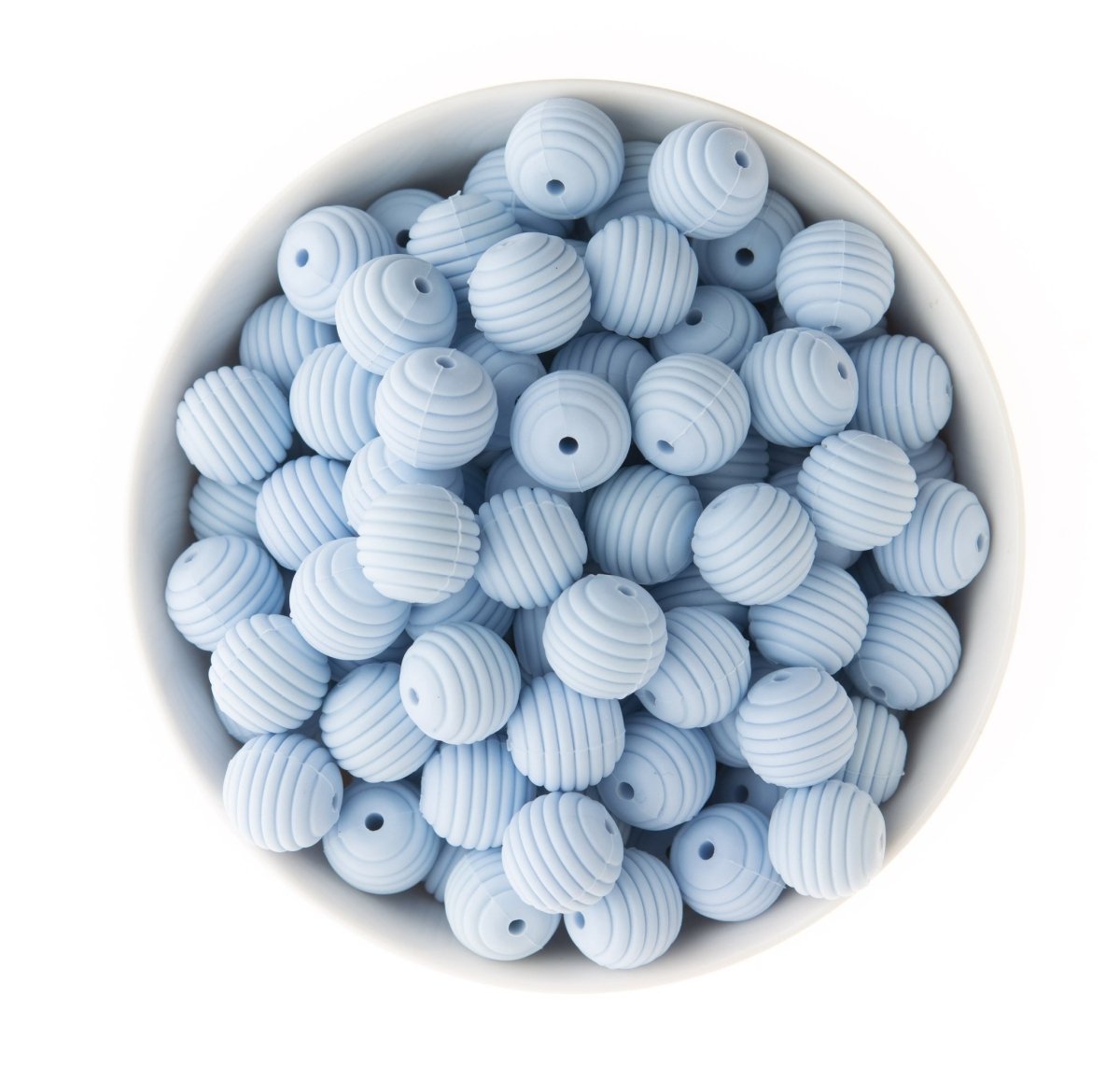 Silicone Focal Beads Beehives Pastel Blue from Cara & Co Craft Supply