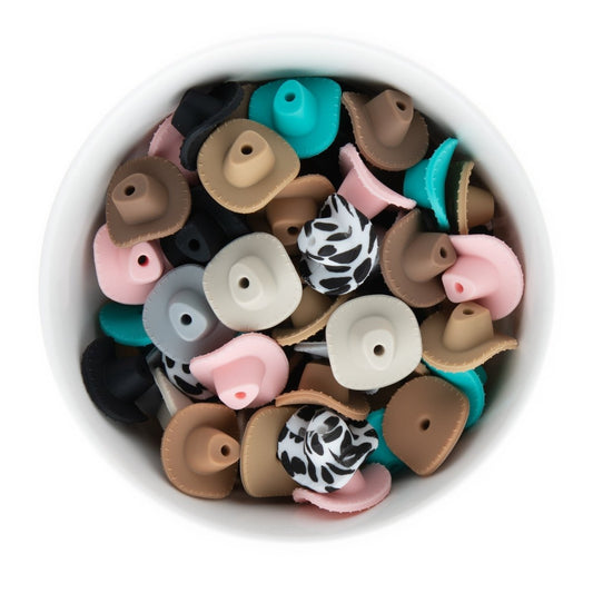 Silicone Focal Beads Cowboy Hats Black from Cara & Co Craft Supply
