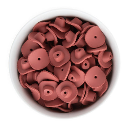 Silicone Focal Beads Cowboy Hats Burgundy Rose from Cara & Co Craft Supply