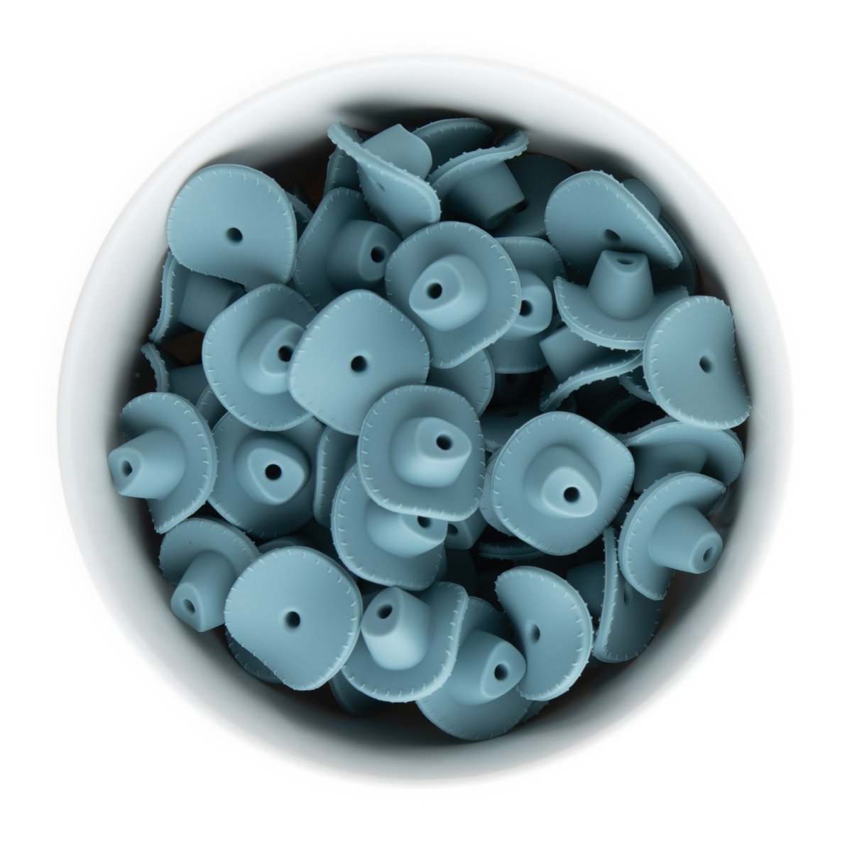 Silicone Focal Beads Cowboy Hats Dusky Blue from Cara & Co Craft Supply