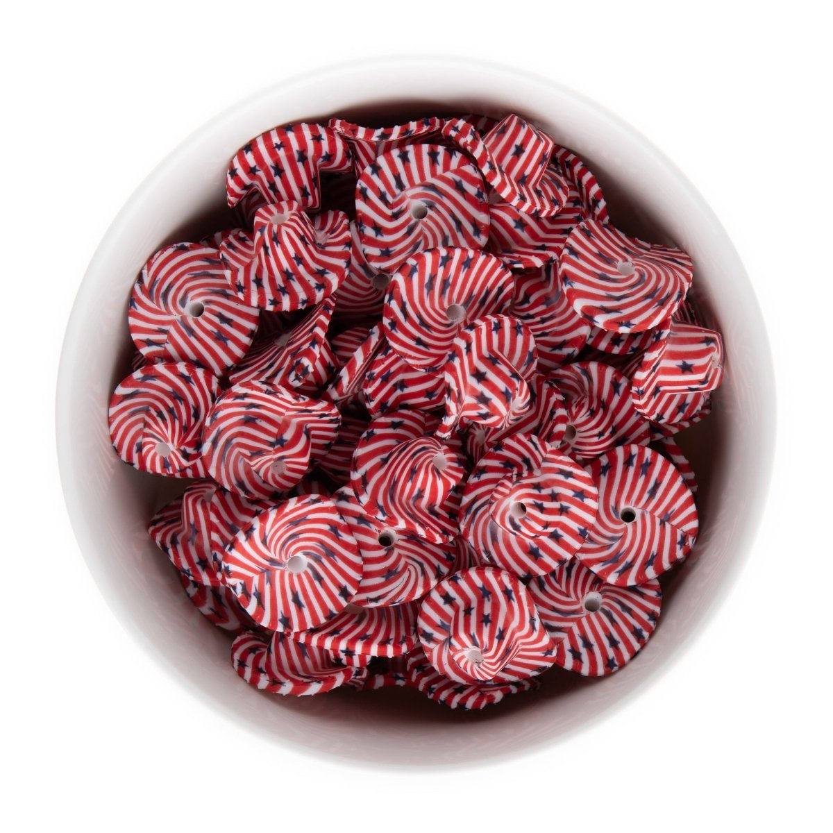 Silicone Focal Beads Cowboy Hats Stars and Stripes Print from Cara & Co Craft Supply