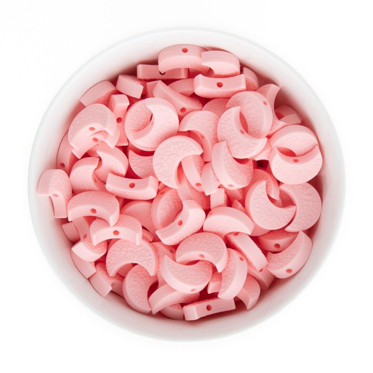 Silicone Focal Beads Crescent Moon Soft Pink from Cara & Co Craft Supply